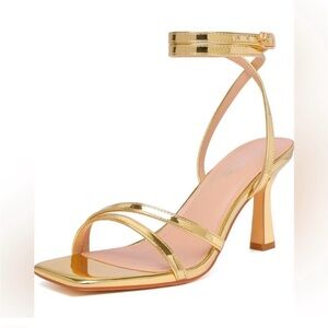 Mostrin Gold Strappy Heels Sandals Size: 11.5
